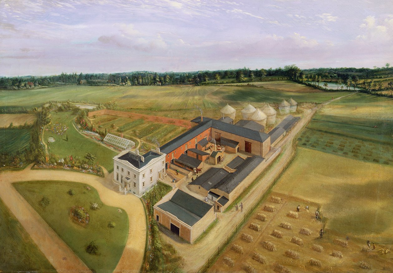 Tiptree Hall and Farm, Essex, c.1850-60 by William Henry Browne