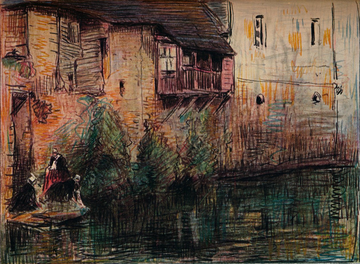 Canal Scene, Quimperle by William Henry Charlton