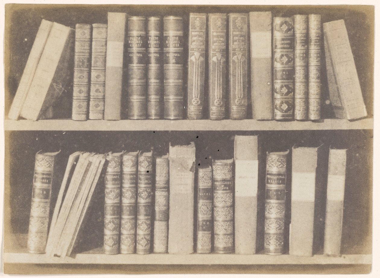 A Scene in a Library, plate VIII from the Pencil of Nature by William Henry Fox Talbot