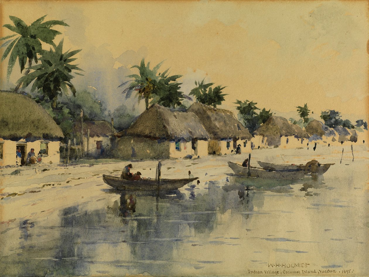 Indian Village, Cozumel Island, Yucatan by William Henry Holmes