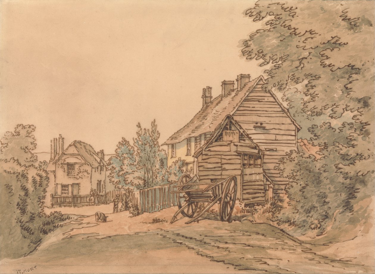 A Street in a Country Village by William Henry Hunt