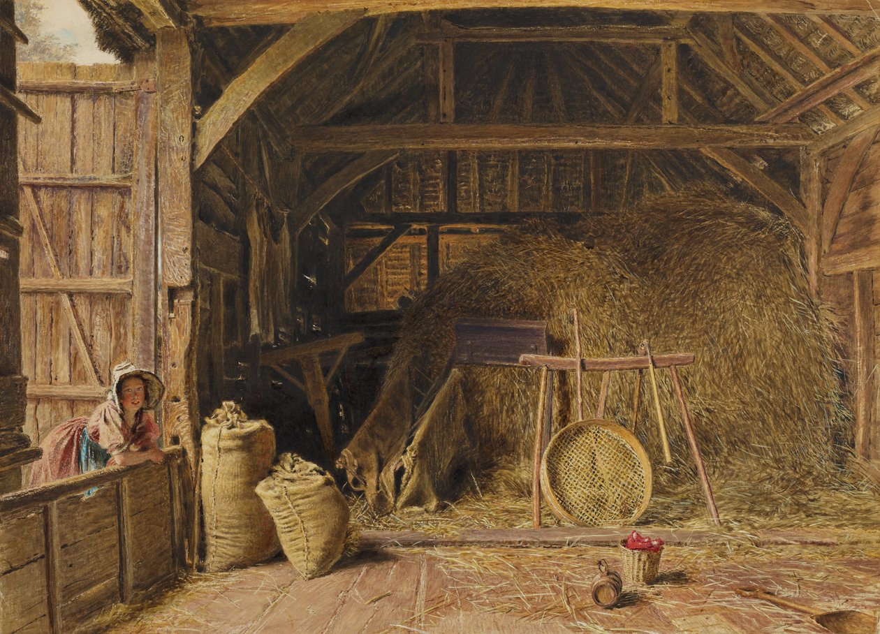 Interior of a Barn by William Henry Hunt