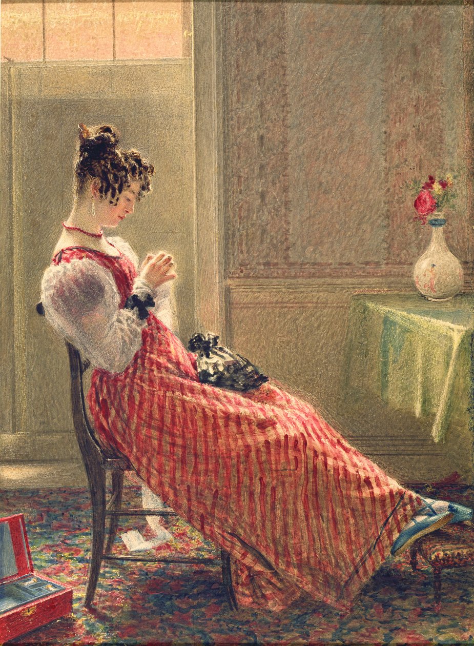 Lady Sewing, c.1830 by William Henry Hunt