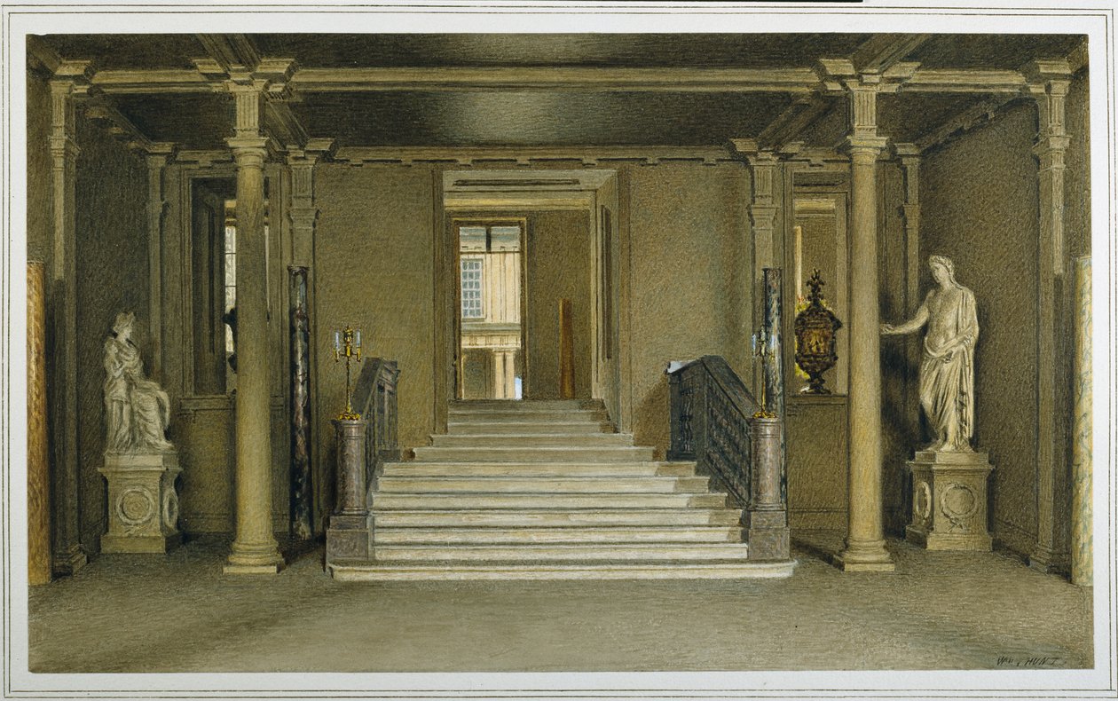 North Entrance Hall at Chatsworth House by William Henry Hunt