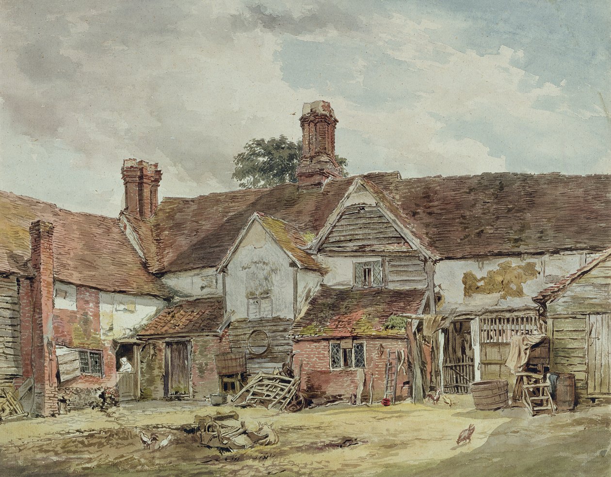 Old Farm Buildings by William Henry Hunt