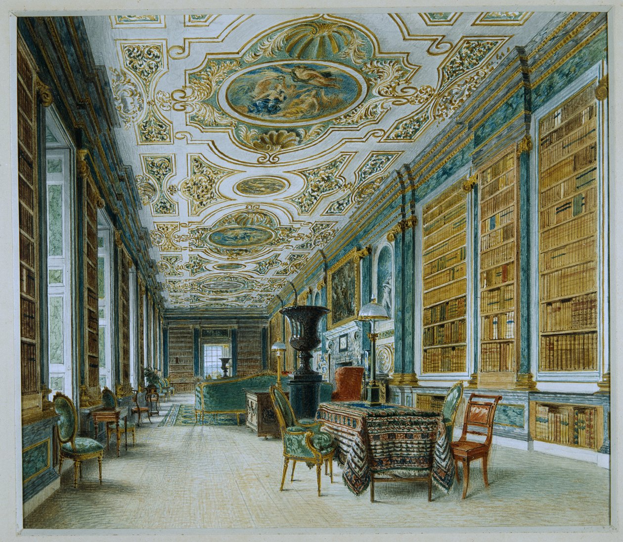 The Old Ballroom, now the Library, Chatsworth by William Henry Hunt