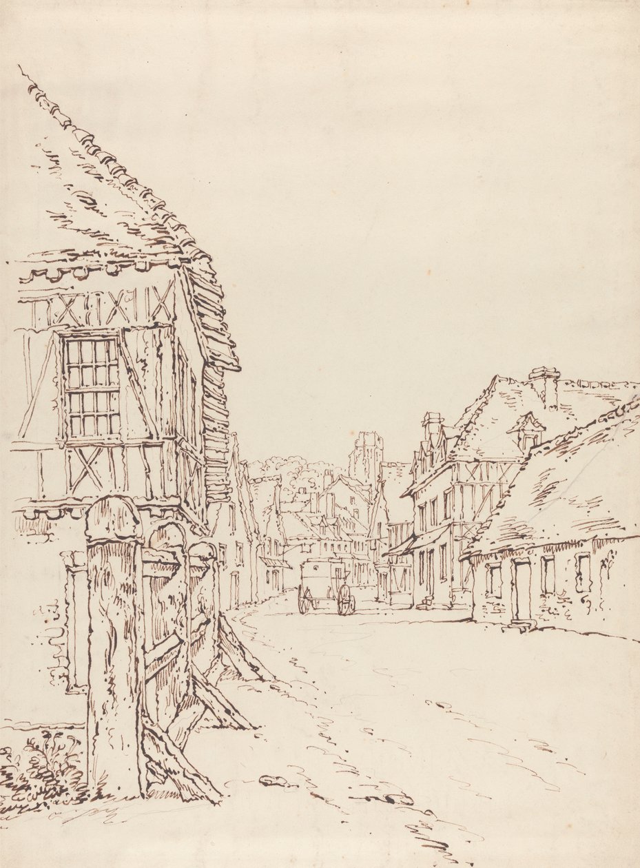 View of a Street in a French Town by William Henry Hunt