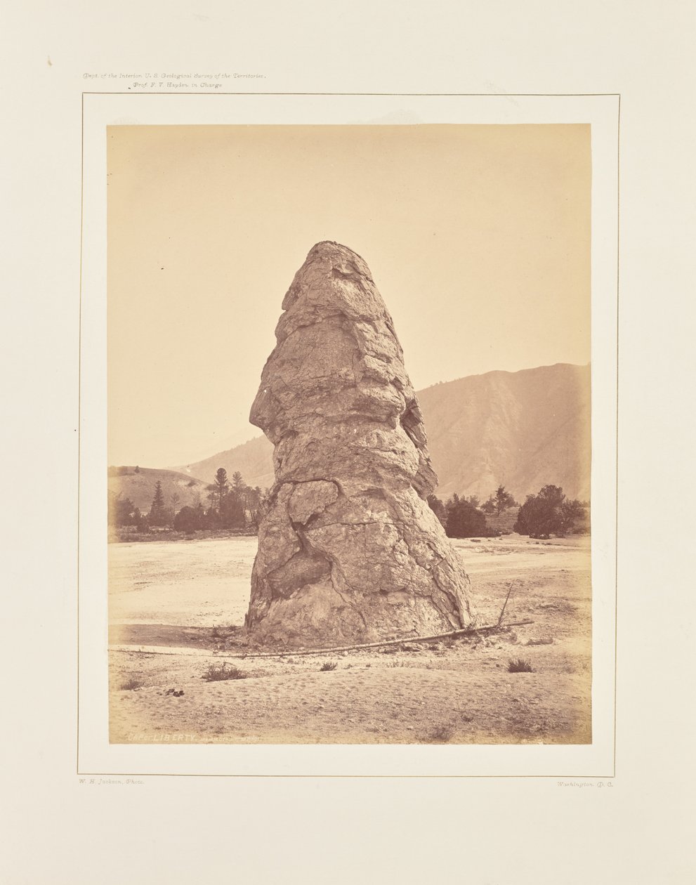 Cap of Liberty, Mammoth Hot Springs by William Henry Jackson