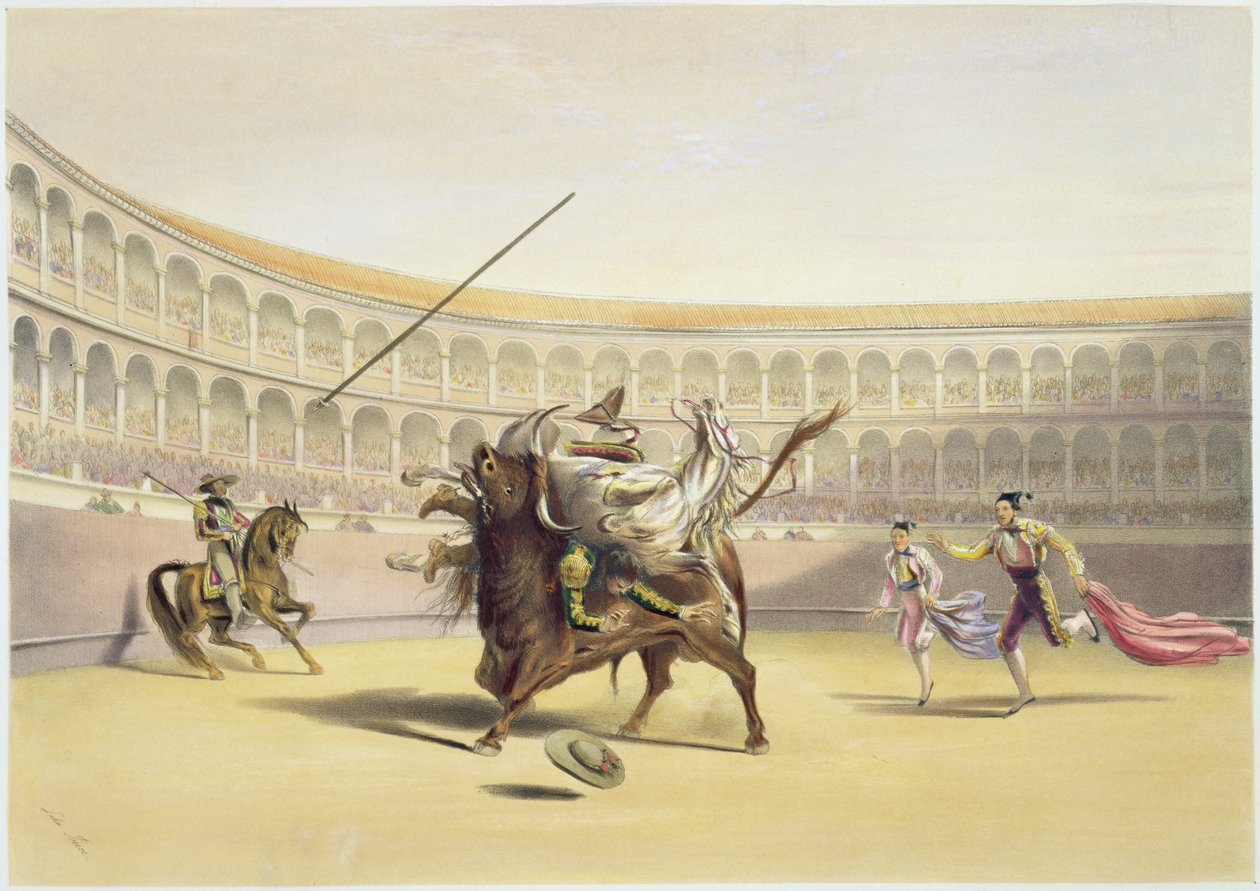 The Bull Tossing the Picador and Horse, 1865 by William Henry Lake Price