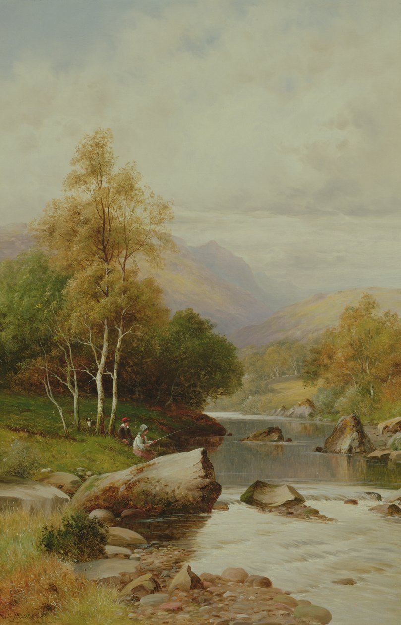 A Quiet Spot in the Festiniog Valley, Wales, 1909 by William Henry Mander