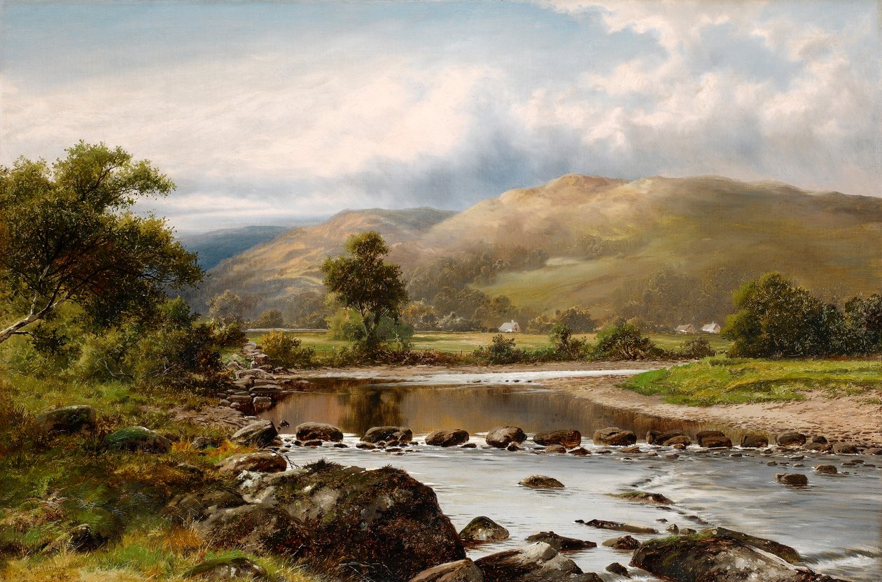 Stepping Stones at Bettws-y-Coed, North Wales by William Henry Mander