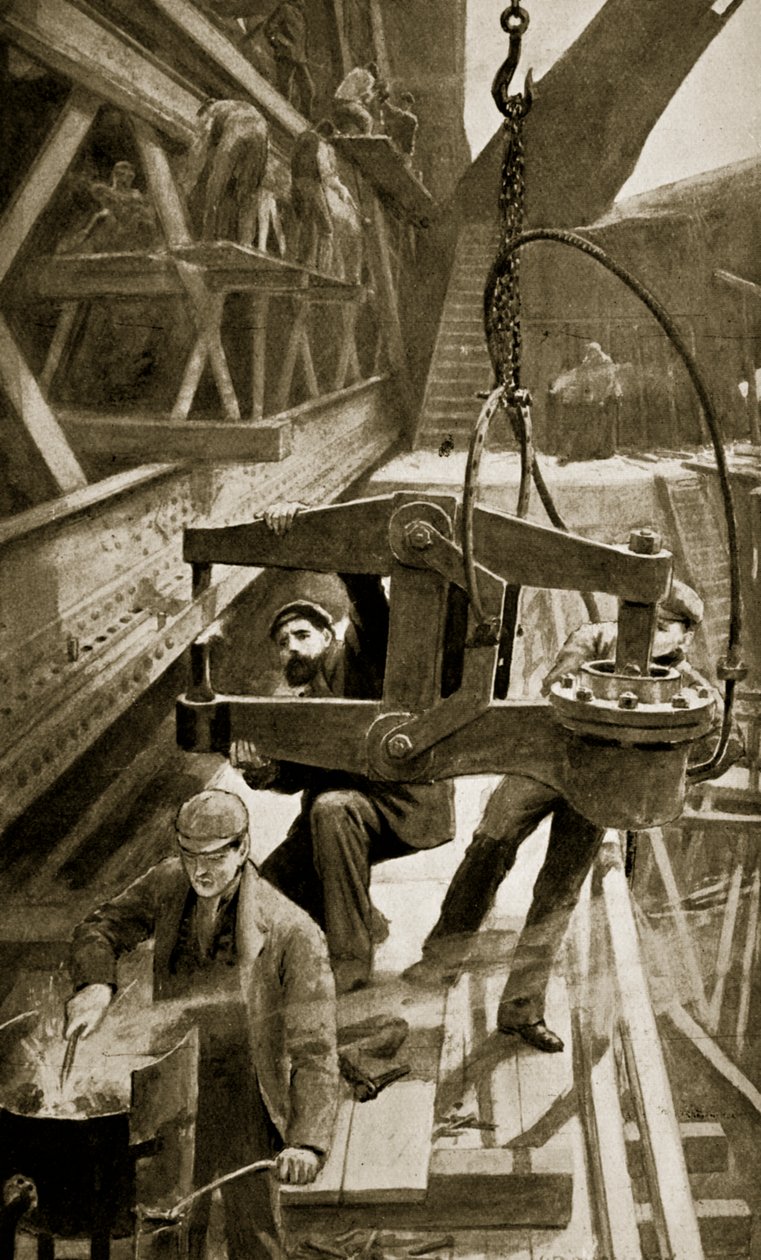 Hydraulic Riveting on the Forth Bridge by William Henry Margetson