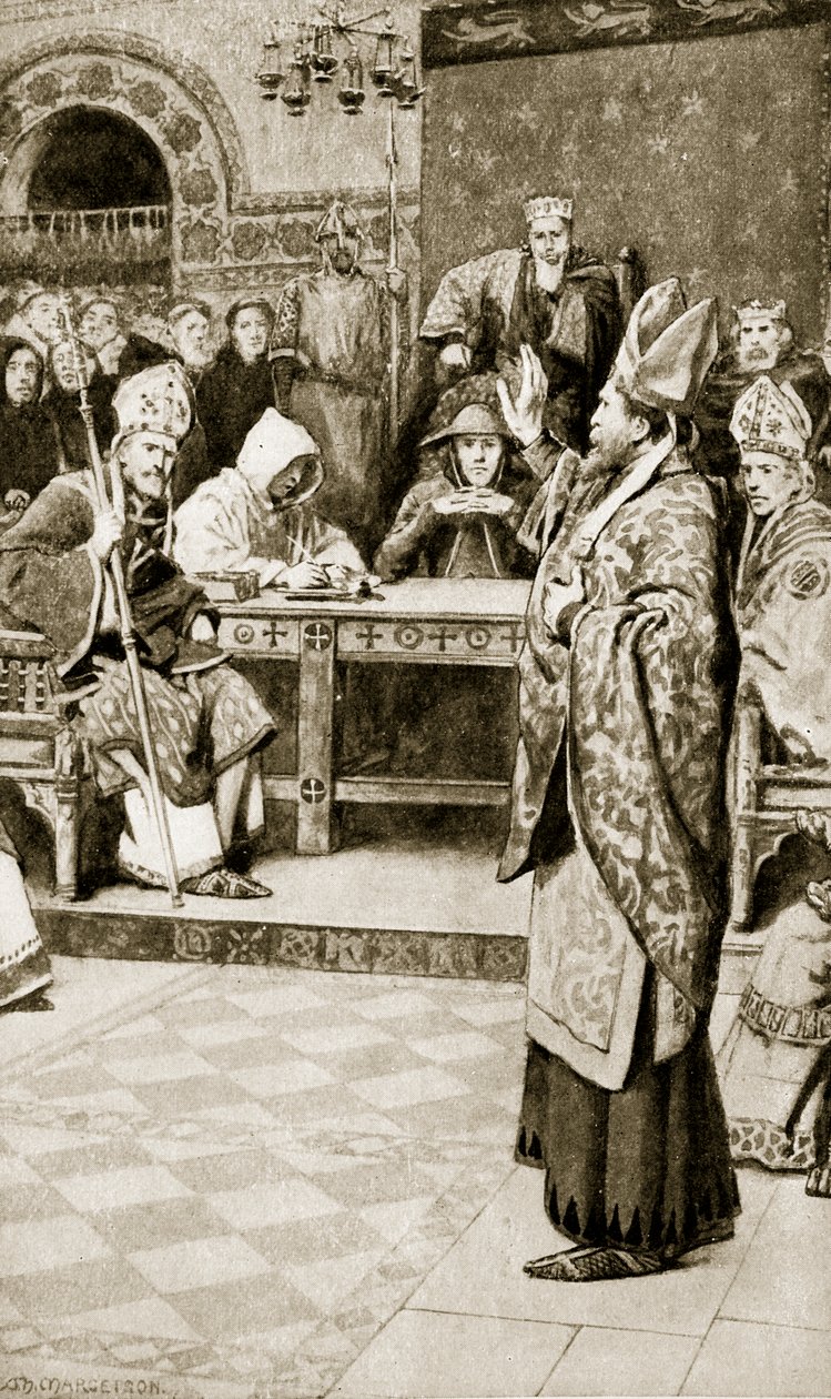 Jocelyn, Bishop of Glasgow, at Northampton, 1176, Illustration from 