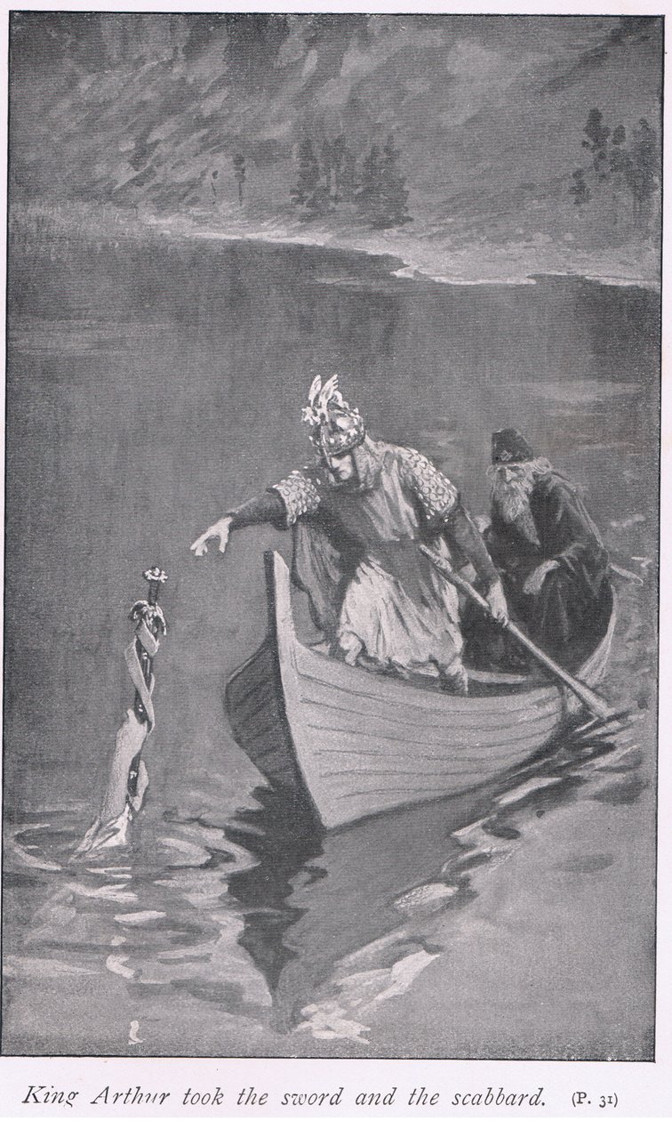 King Arthur took the sword and the scabbard by William Henry Margetson