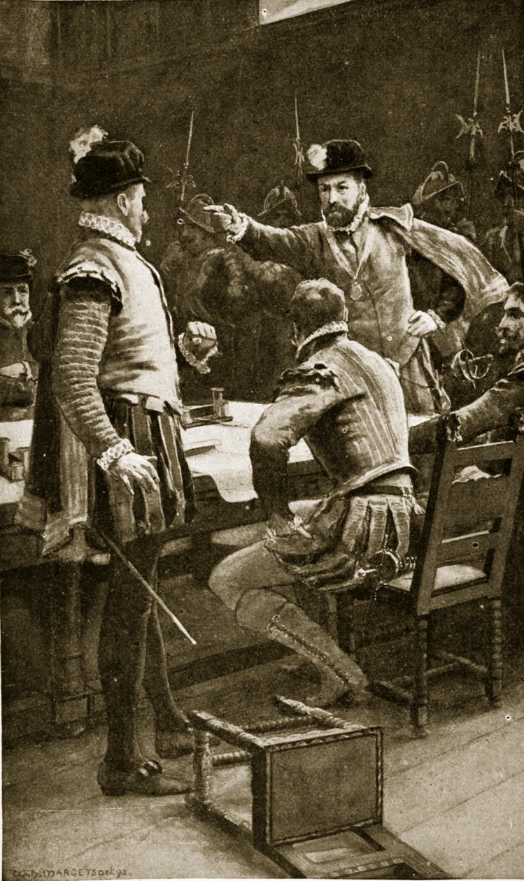 Regent Moray arrests his enemies, illustration from 