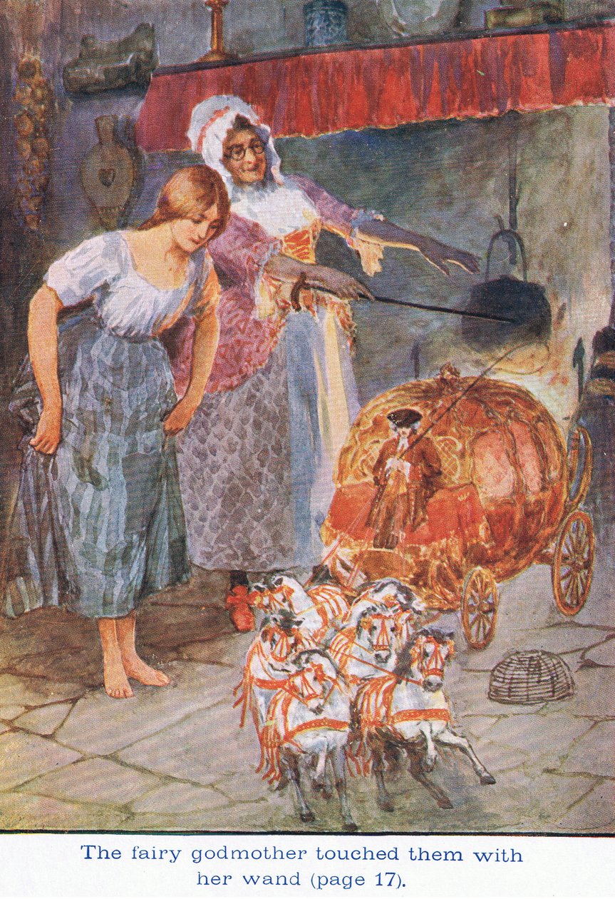 The Fairy Godmother touched them with her Wand, Cinderella, 1925 by William Henry Margetson