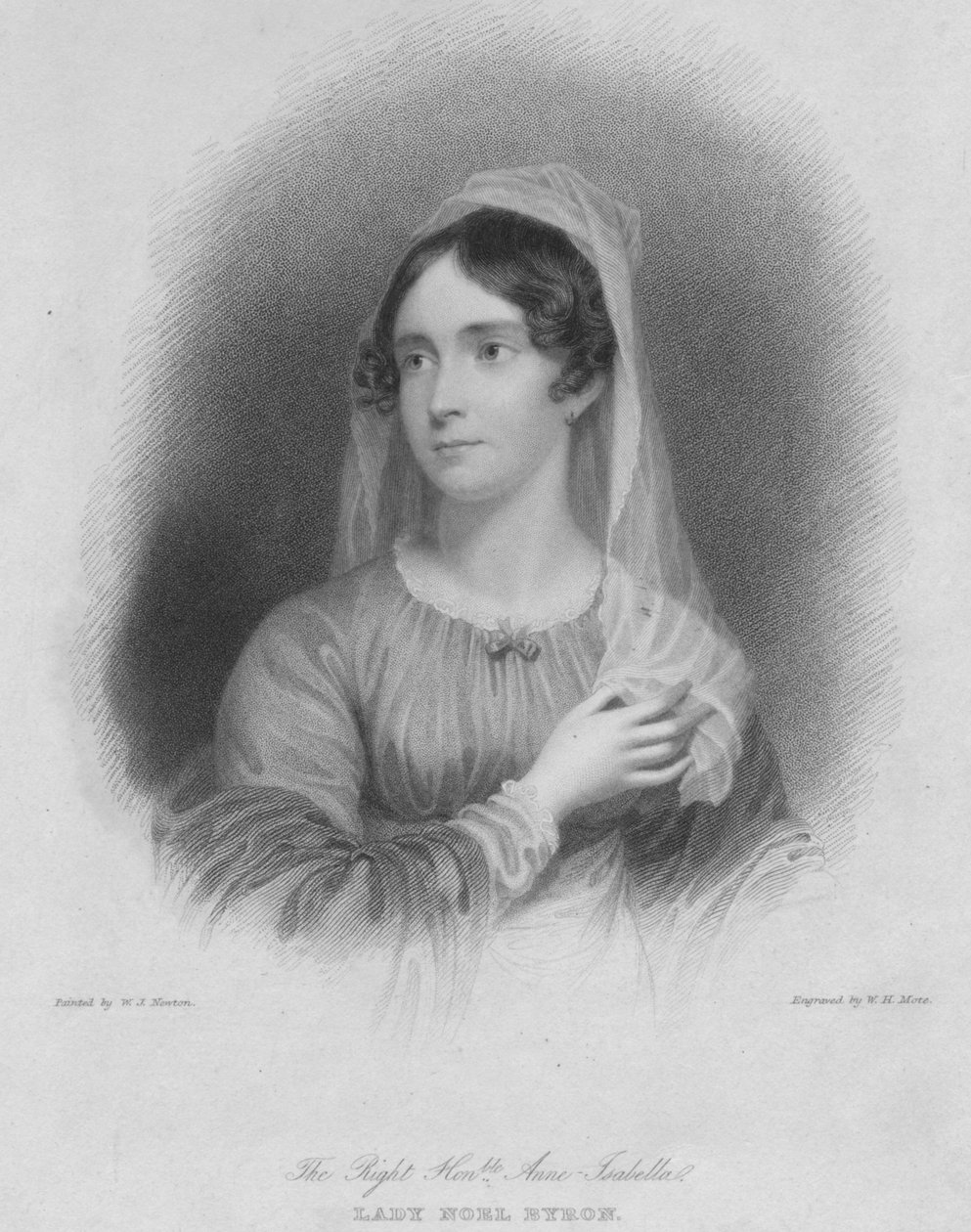 The Right Honourable Anne Isabella Lady Noel Byron, wife of poet George Gordon Byron by William Henry Mote