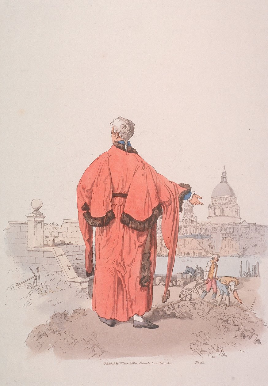 Alderman in Civic Costume Looking Towards St Paul