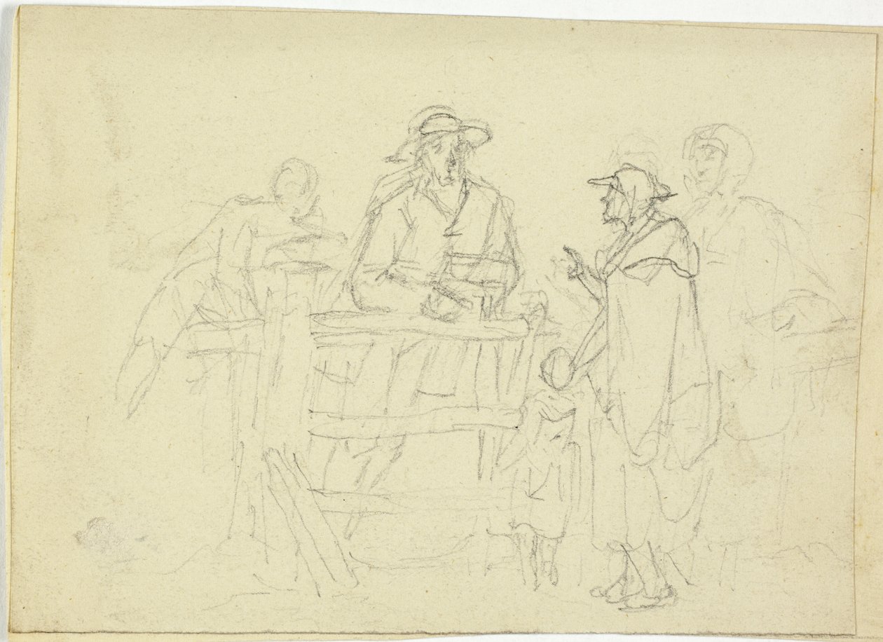 Four Figures at a Fence by William Henry Pyne