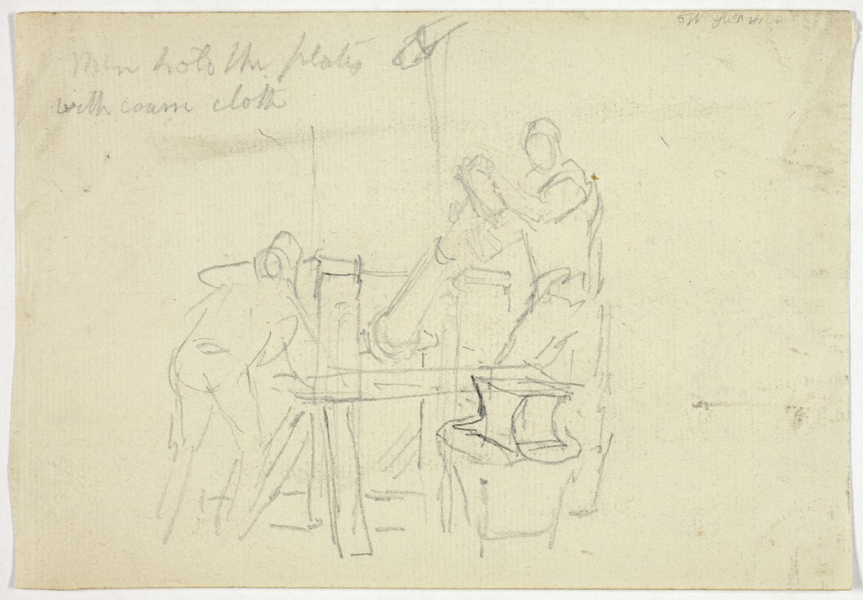 Two Men Working at a Machine by William Henry Pyne