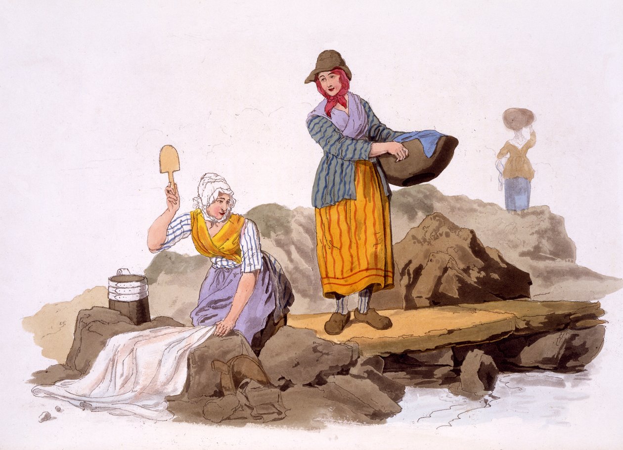 Washerwomen, from The Costumes of Great Britain, pub. by Henry Miller, 1805 by William Henry Pyne