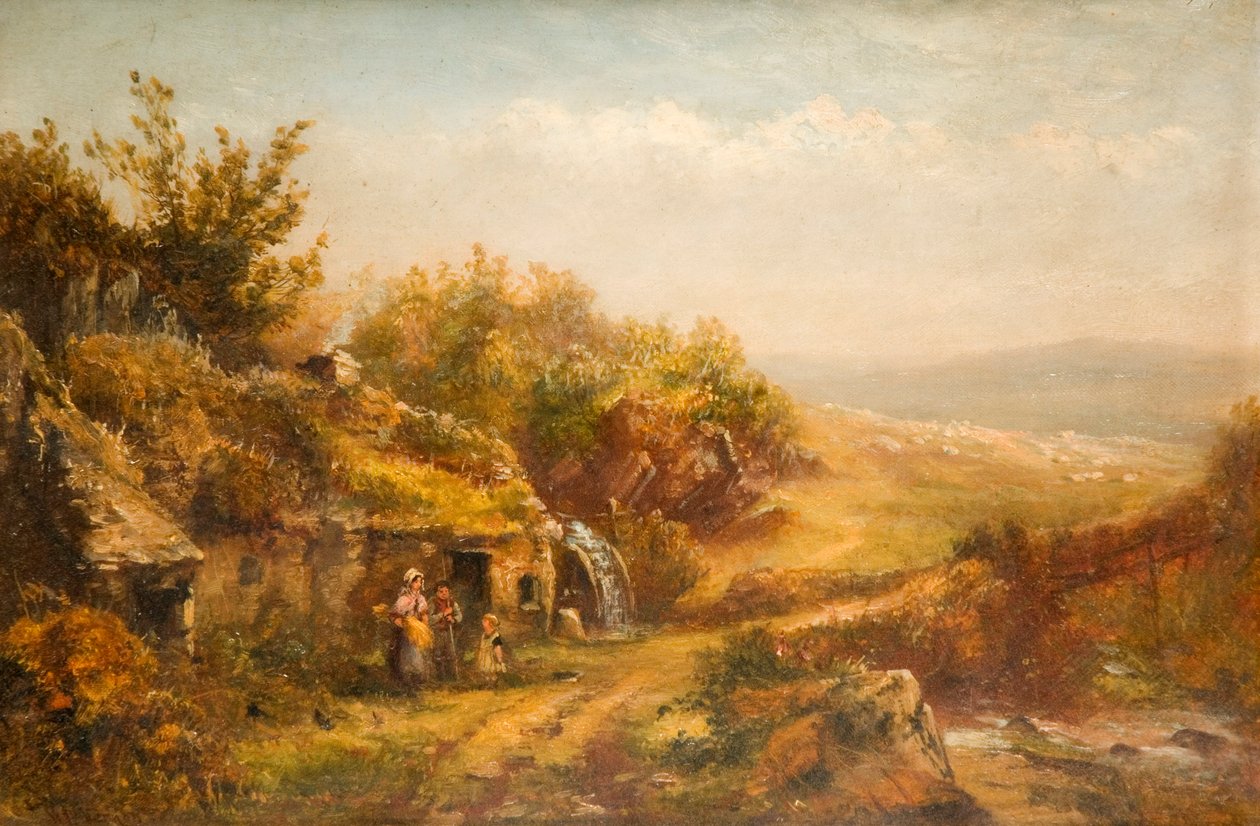 Cottage and Mill Wheel by William Henry Vernon