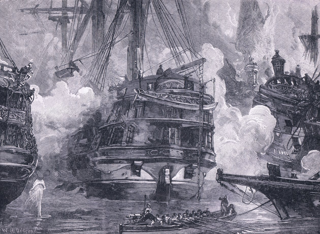 The Battle of Navarino AD 1828 by William Heysham (after) Overend