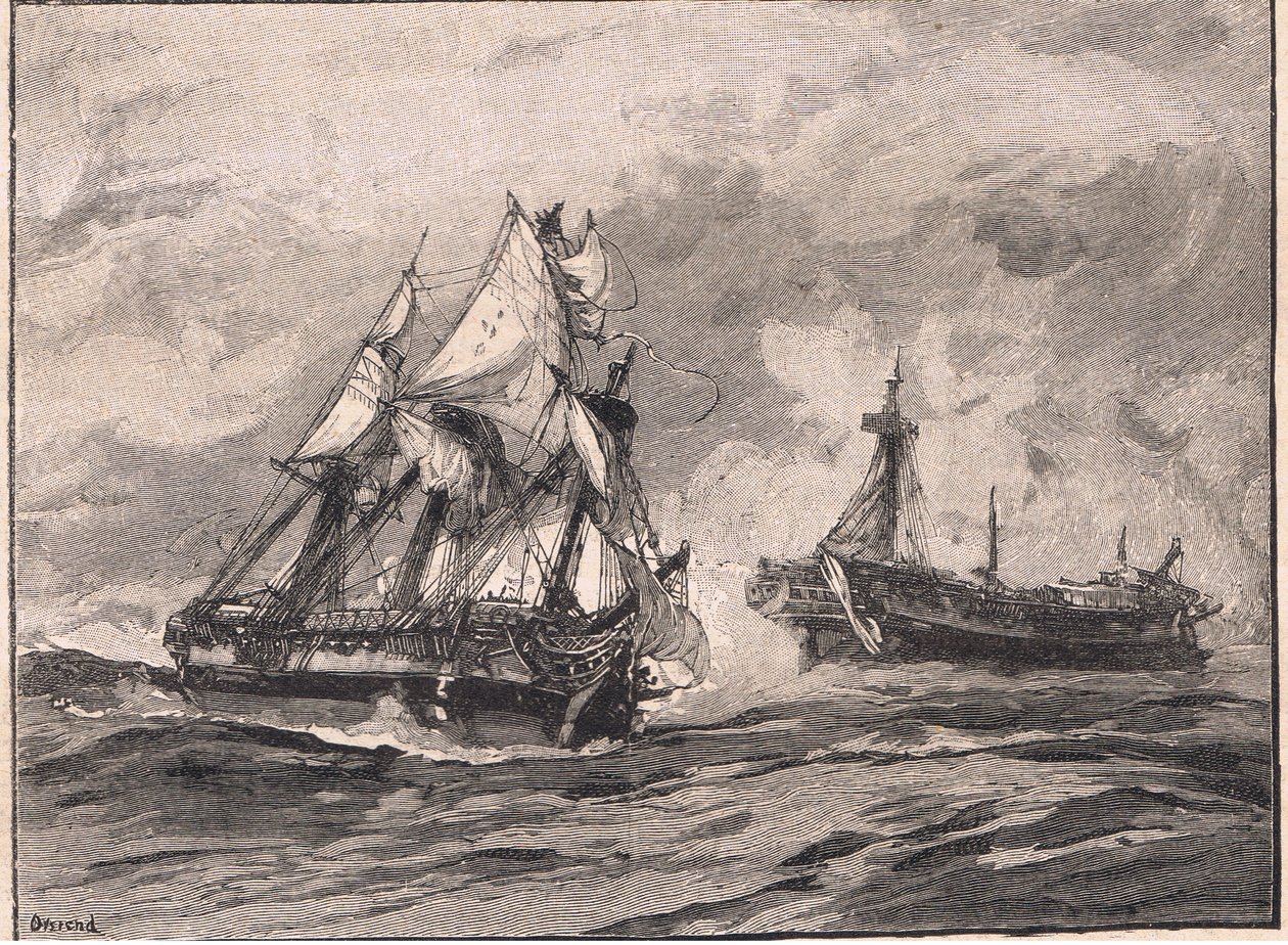 Arethusa and the Belle Poule AD 1778 by William Heysham Overend