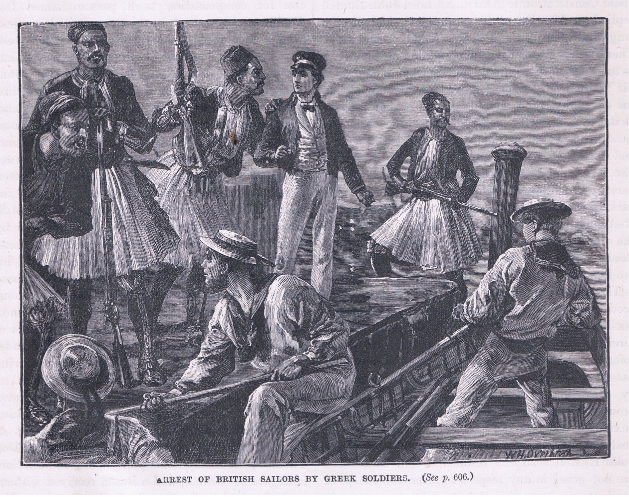 Arrest of the British Sailors by Greek Soldiers AD 1850 by William Heysham Overend