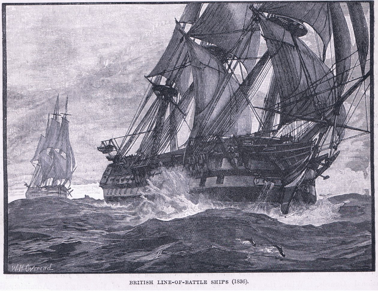 British Line of Battle Ships AD 1836 by William Heysham Overend