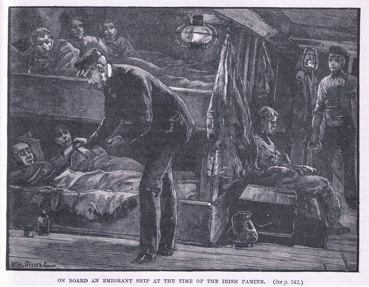 On board an emigrant ship at the time of the Irish famine AD 1846 by William Heysham Overend
