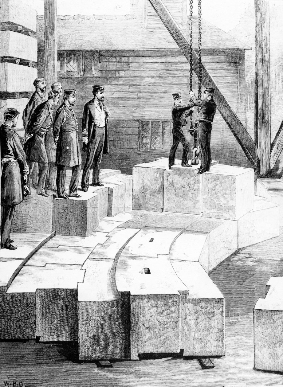 The New Eddystone Lighthouse: The Stone-Cutting Establishment at Oreston, illustration from 