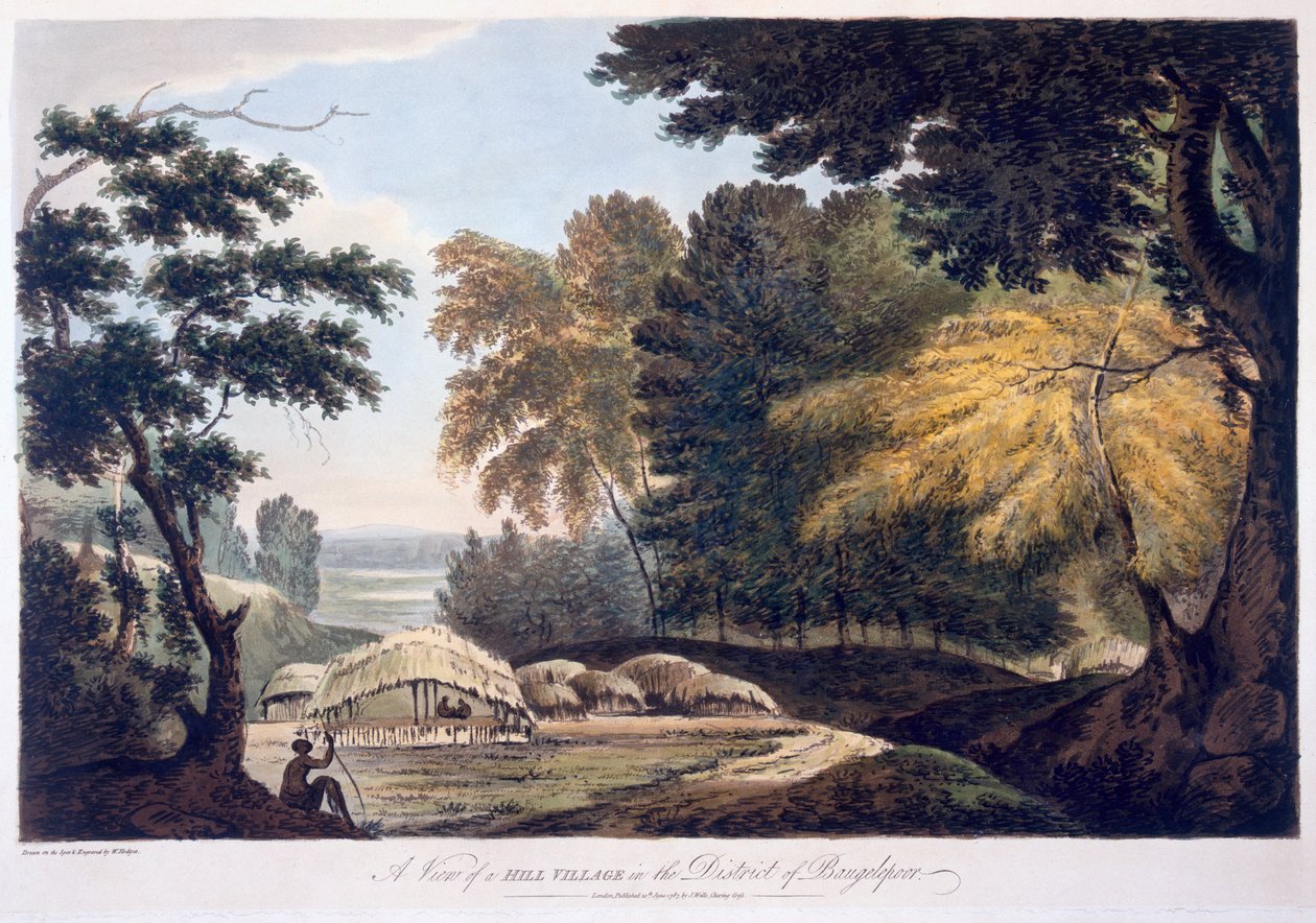 Hill Village in the District of Bauhelepoor, 1787 by William Hodges