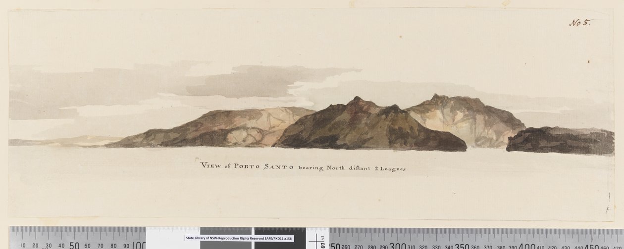 View of Porto Santo bearing North distant 2 Leagues by William Hodges