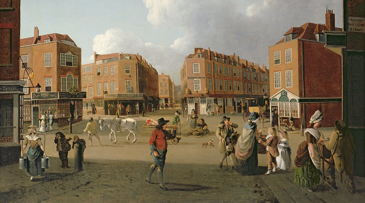 Seven Dials, Covent Garden oil on canvas (detail) by William Hodges