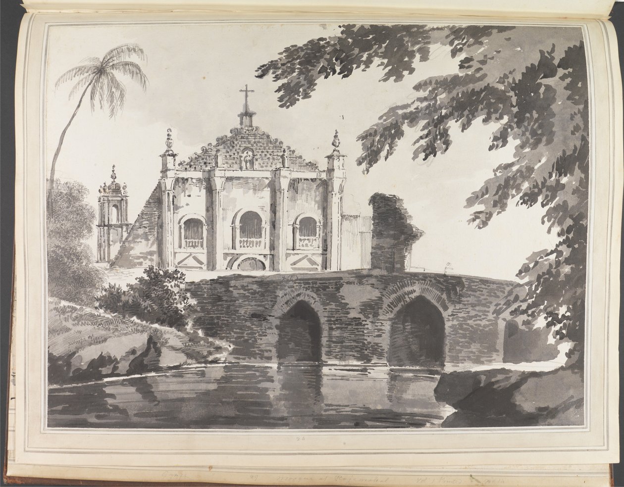 View of a Bridge and a Christian Church by William Hodges
