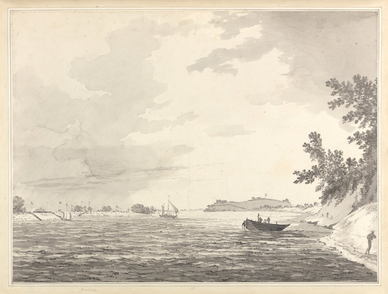View of a Military Encampment with Chunargarh in the Distance by William Hodges