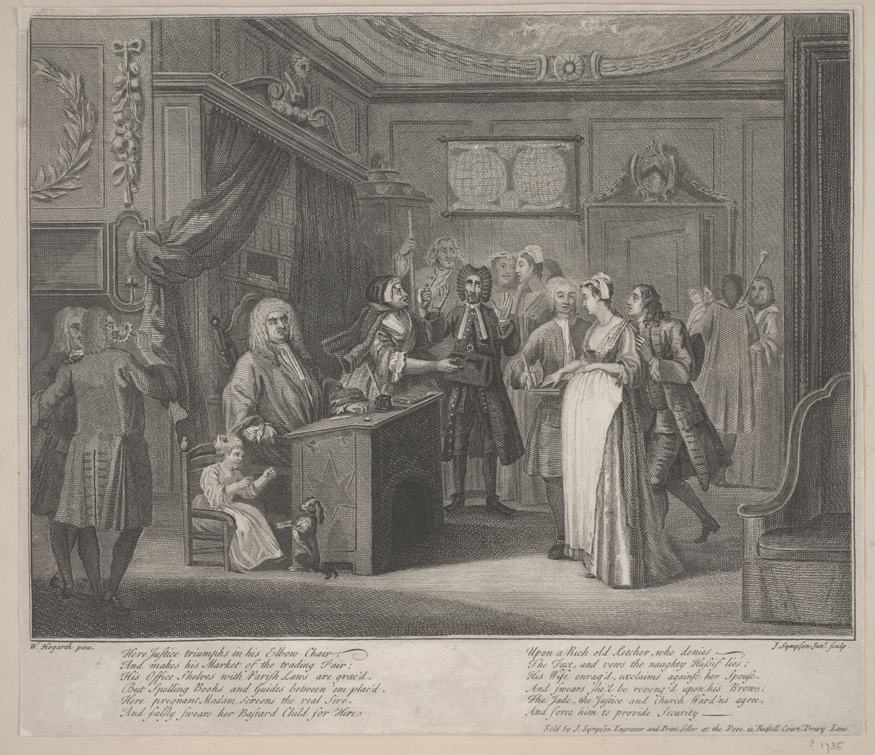 A Woman Swearing a Child to a Grave Citizen by William Hogarth