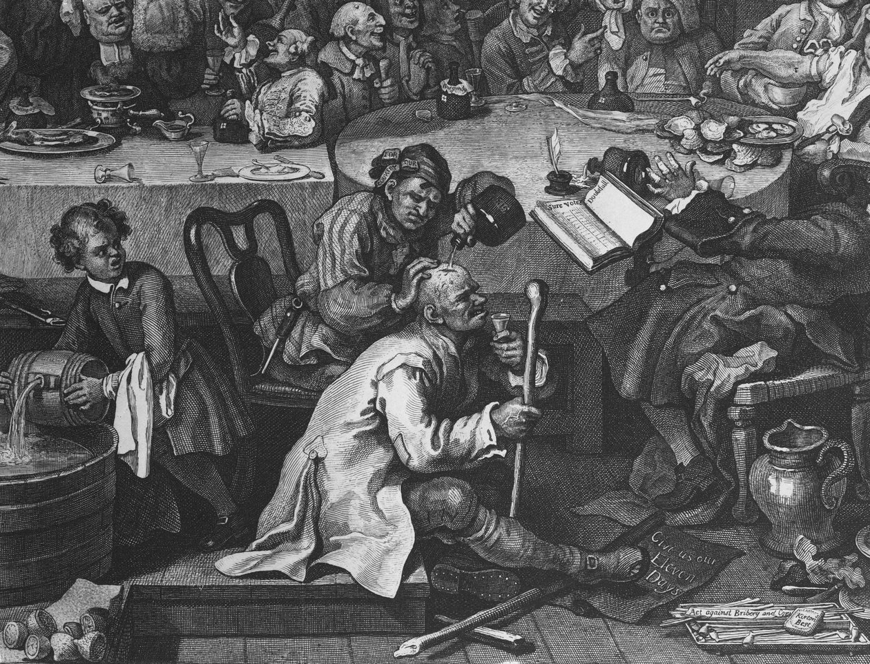 An Election Entertainment (detail) by William Hogarth