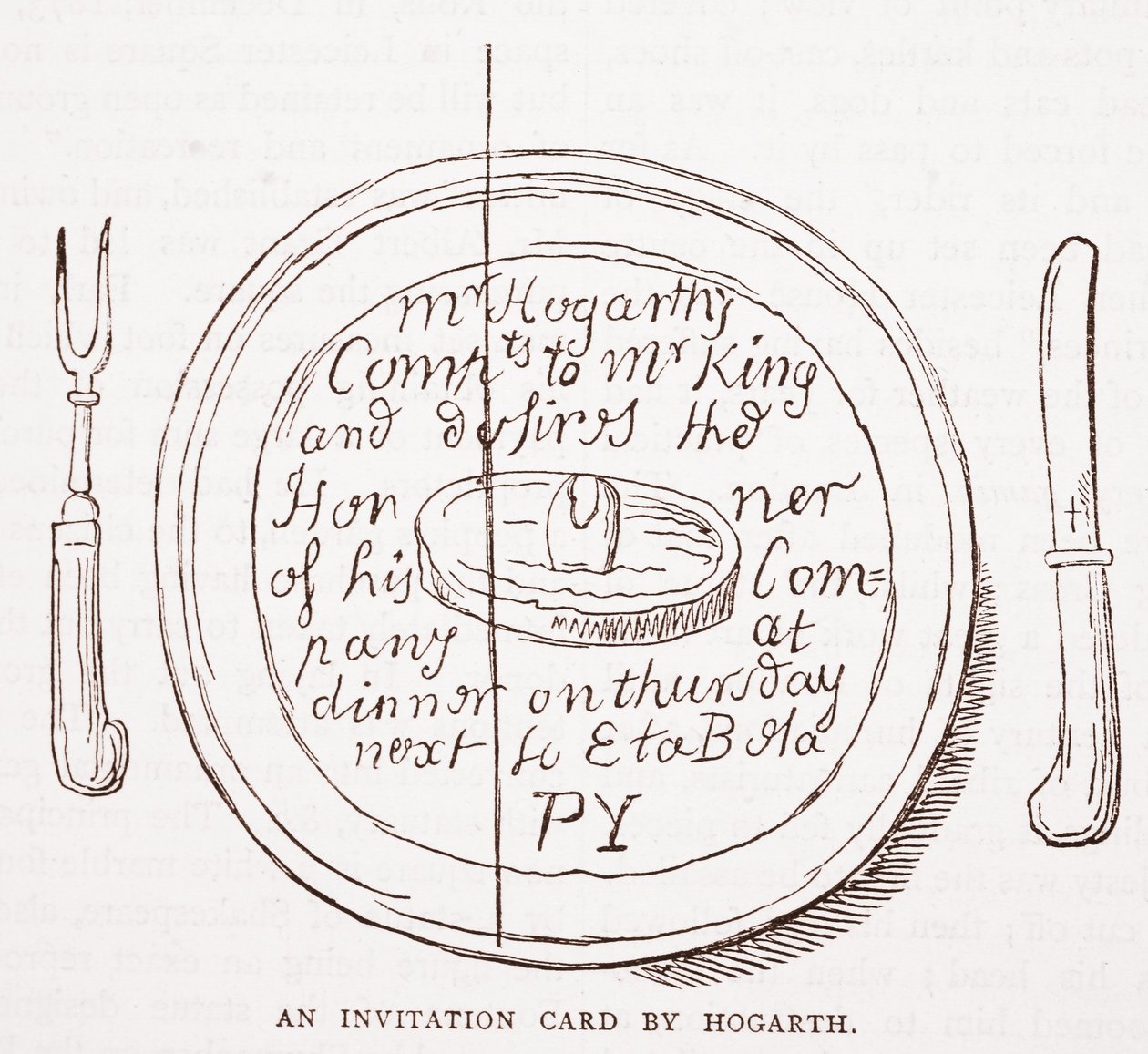 An Invitation Card by Hogarth by William Hogarth
