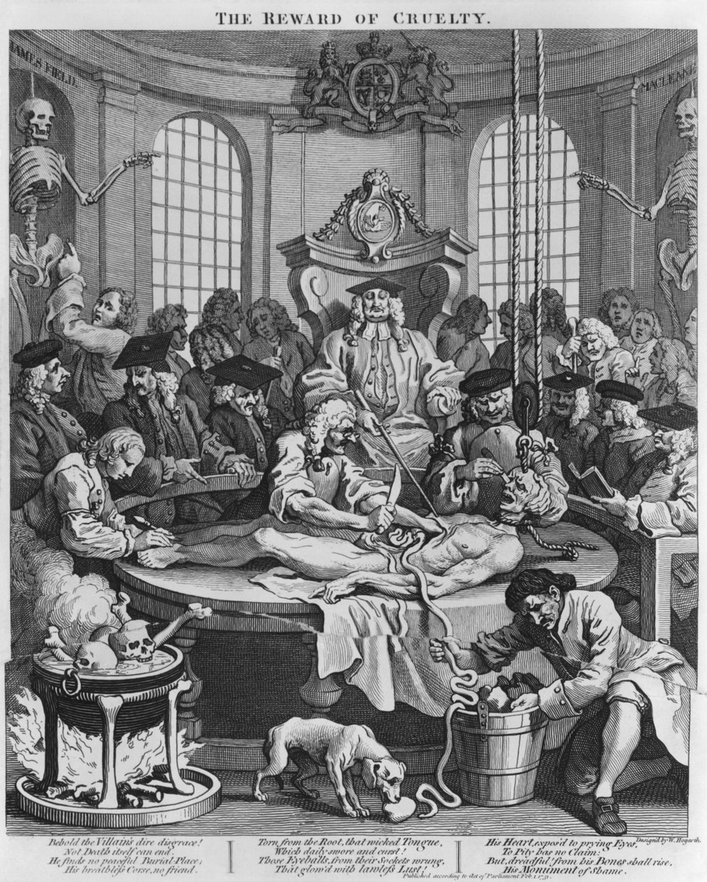 Autopsy or The Reward of Cruelty, from The Four Stages of Cruelty by William Hogarth