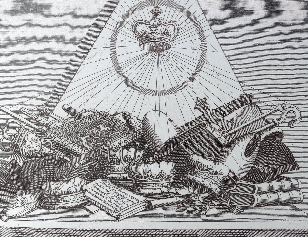 Crown, Mitres, Maces, Etc. by William Hogarth