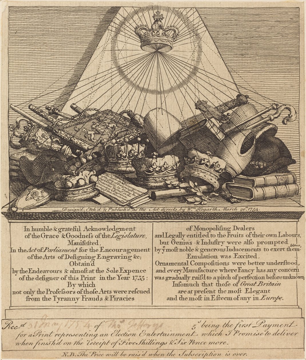 Crowns, Mitres, Maces, Etc. by William Hogarth