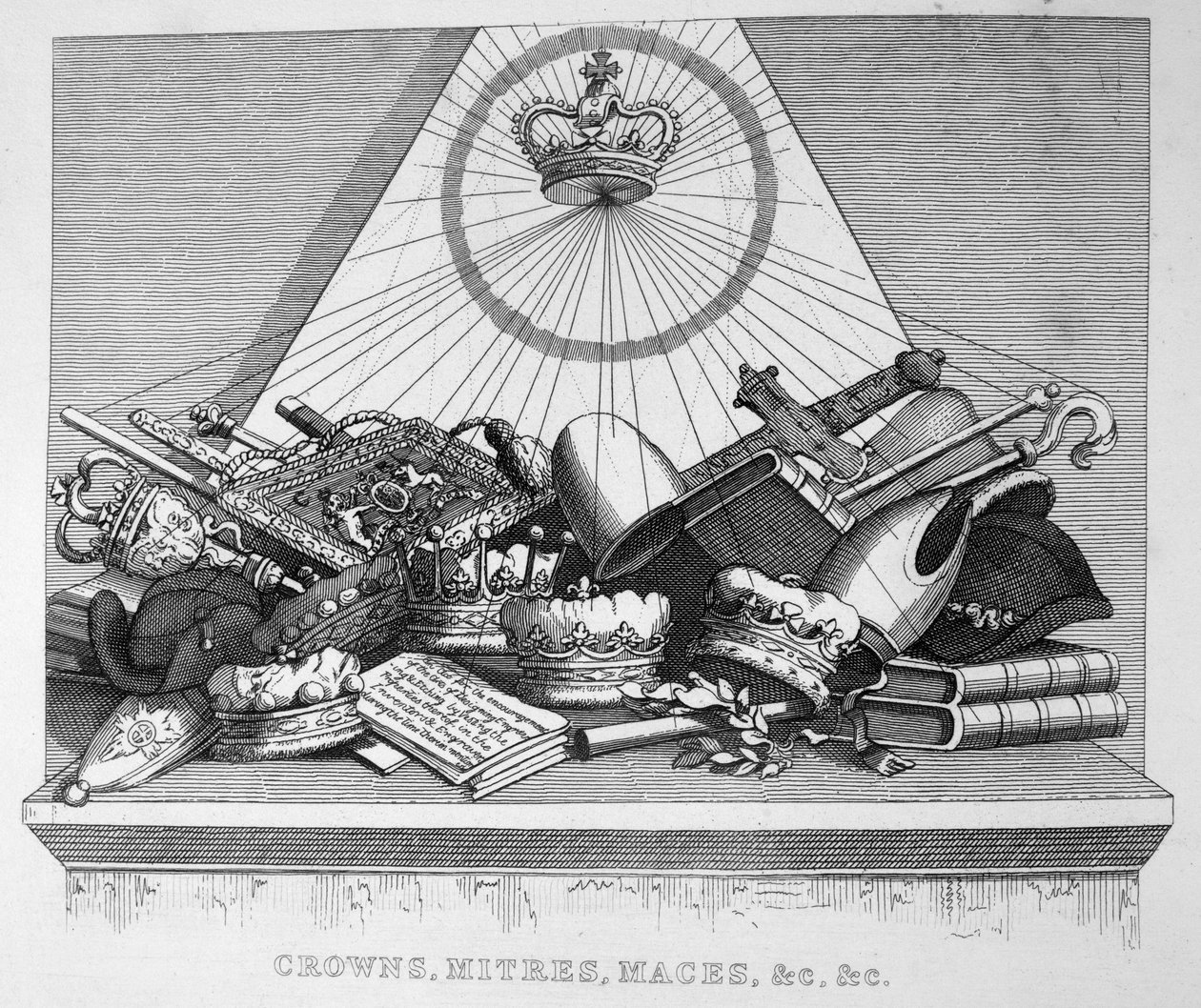 Crowns, Mitres, Maces, etc. by William Hogarth