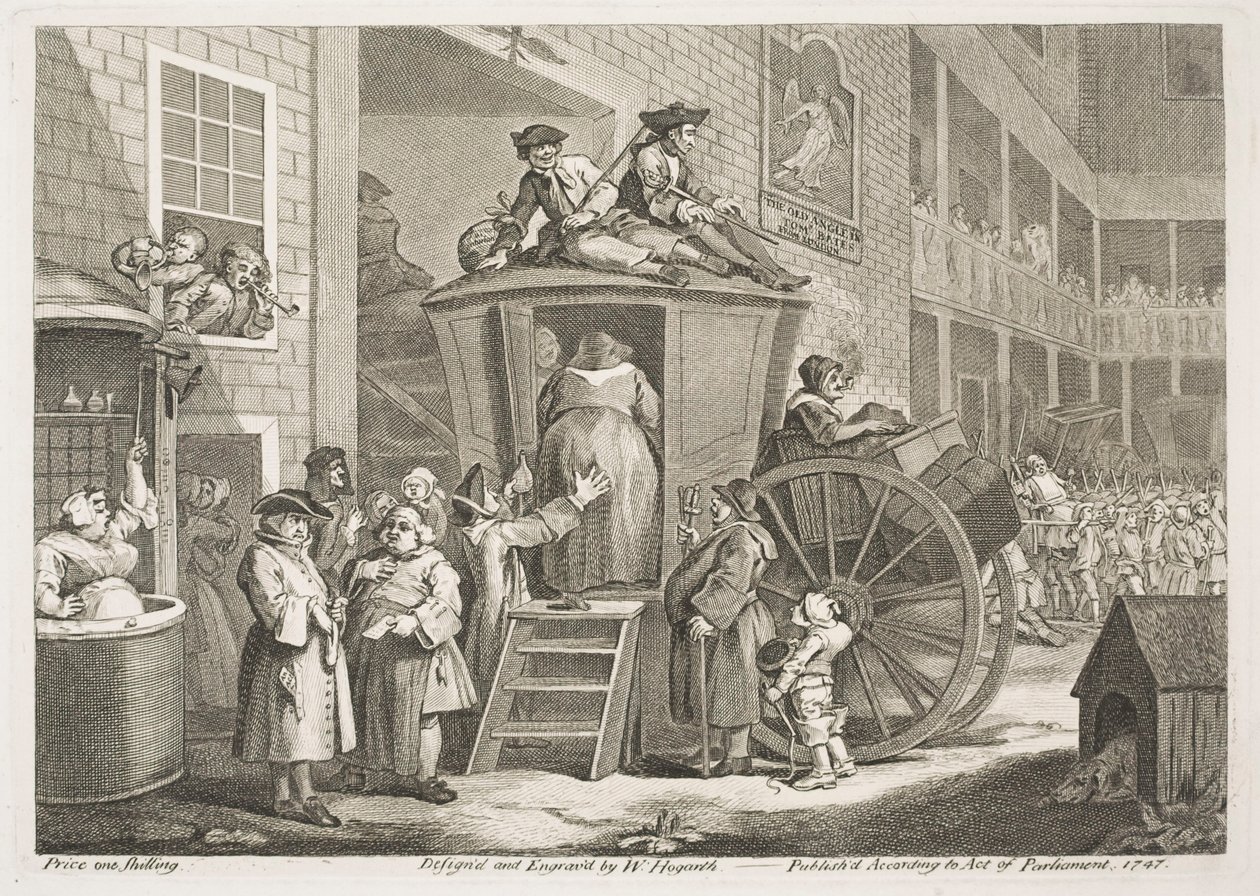The Stagecoach or The Courtyard of the Inn in the Countryside by William Hogarth