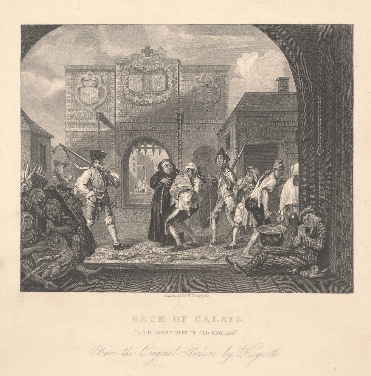Gate of Calais, engraved by William Radclyffe by William Hogarth
