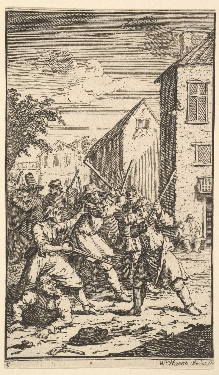 Hudibras Vanquished by Trulla, Seventeen Small Illustrations for Samuel Butler