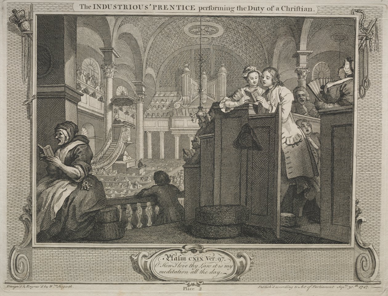 Industry and Idleness: The Industrious Prentice Performing the Duty of a Christian by William Hogarth