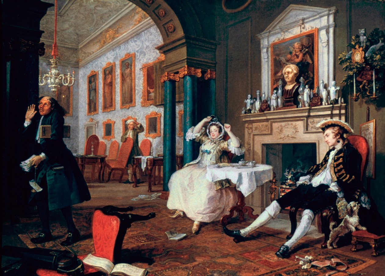 Marriage A-la-Mode: 2. The Tete a Tete by William Hogarth