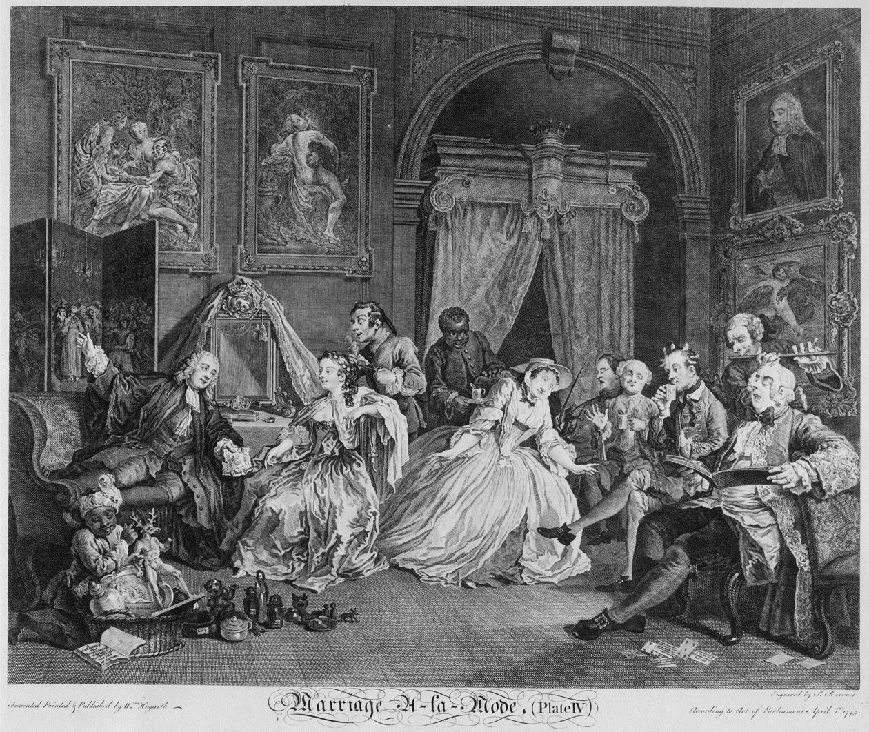 Marriage a la Mode, Plate IV, The Toilette by William Hogarth